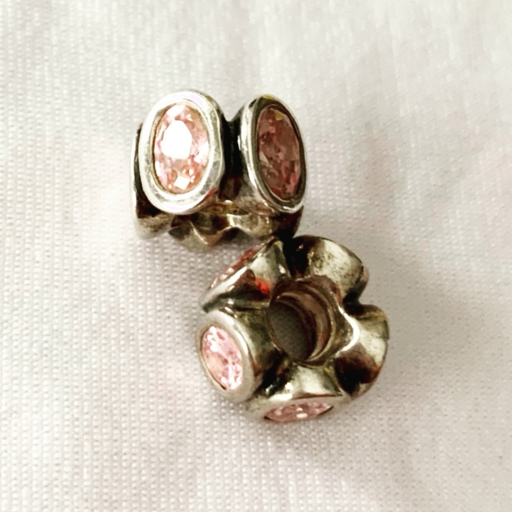 PAIR of Authentic Pandora charms " Oval lights pink " #790311PCZ - Picture 14 of 16